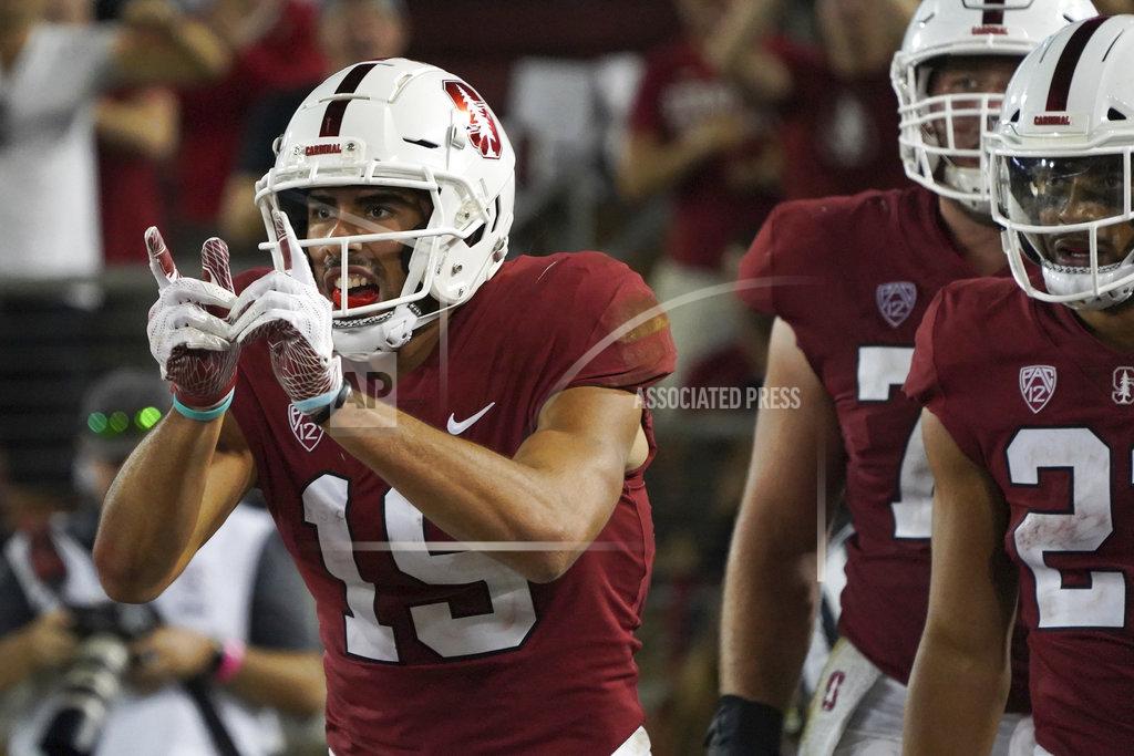 Don Feria Stanford wide receiver JJ Arcega-Whiteside celebrates a touchdown in the second half against Washington State during an NCAA college football game on Saturday, Oct. 27, 2018, in Stanford, Calif. (AP Photo/Don Feria)
