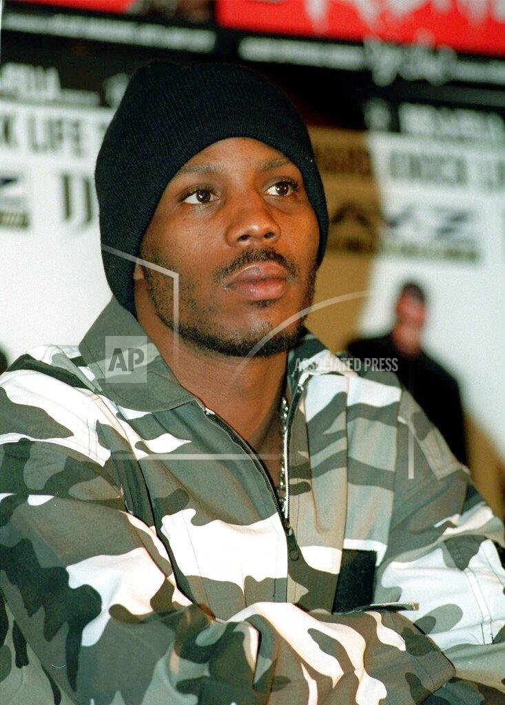 Kathy Willens FILE - Rap artist DMX appears at a news conference in New York to announce a 40 city, hard core, hip hop tour, Tuesday, Jan. 26, 1999. The family of rapper DMX says he has died at age 50 after a career in which he delivered iconic hip-hop songs such as “Ruff Ryders’ Anthem." A statement from the family says the Grammy-nominated rapper died at a hospital in White Plains, New York, "with his family by his side" after being placed on life support for the past few days. He was rushed to a New York hospital from his home April 2. (AP Photo/Kathy Willens, File)