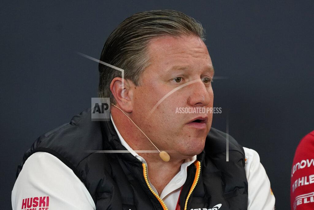 Chuck Burton Zak Brown speaks during a news conference at the Formula One U.S. Grand Prix auto race at the Circuit of the Americas, Friday, Nov. 1, 2019, in Austin, Texas. (AP Photo/Chuck Burton)