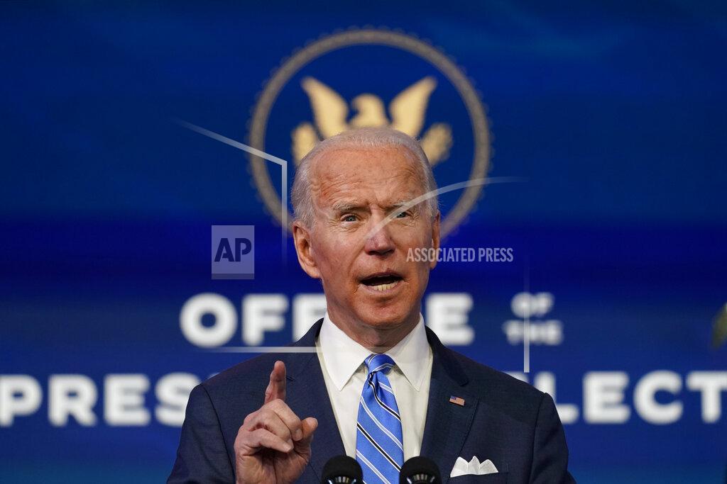 Matt Slocum President-elect Joe Biden speaks during an event at The Queen theater, Thursday, Jan. 14, 2021, in Wilmington. Biden’s plan to scrap President Donald Trump’s vision of “America First” in favor of “diplomacy first” will depend on whether he's able to regain the trust of allies and convince them that Trumpism is just a blip in the annals of U.S. foreign policy. (AP Photo/Matt Slocum)