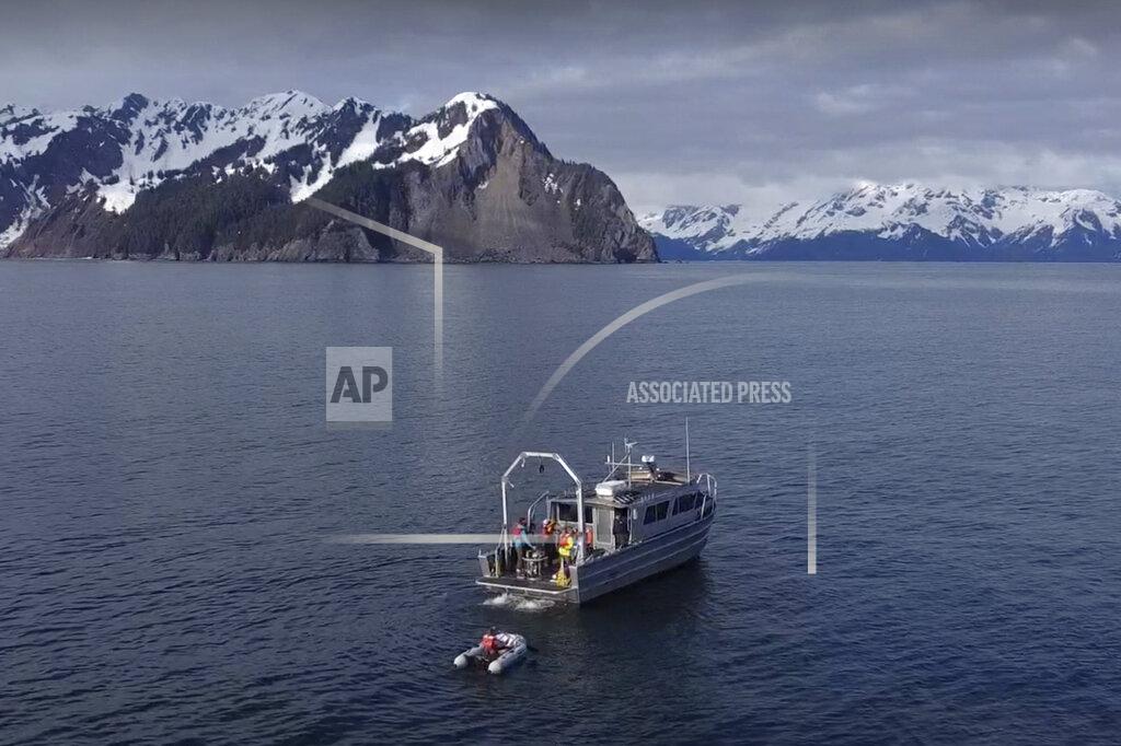 Eshan Abdi This April 28, 2022, photo provided by Ehsan Abdi shows the University of Alaska Fairbanks research vessel Nanuq in the Gulf of Alaska. The Nanuq helped with a project involving an underwater glider that was fitted with a special sensor, which was used to collect an enormous amount of data to study ocean acidification. (Ehsan Abdi via AP)