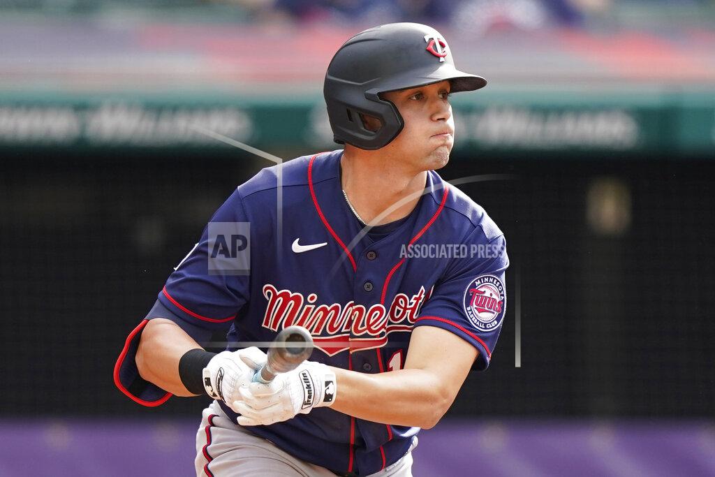 Tony Dejak Minnesota Twins' Alex Kirilloff watches his RBI-single in the sixth inning of a baseball game against the Cleveland Indians, Saturday, May 22, 2021, in Cleveland. (AP Photo/Tony Dejak)