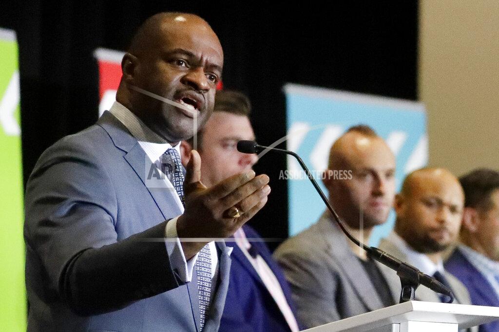 Chris Carlson FILE - In this Jan. 30, 2020, file photo, NFL Players Association Executive director DeMaurice Smith speaks at the annual state of the union news conference in Miami Beach, Fla. Playing through the COVID-19 pandemic has yielded countless lessons for a league that was born in the shadows of the 1918 Spanish Flu pandemic.
Commissioner Roger Goodell said the league will confer with the players union after the Super Bowl to discuss what measures might make sense keeping once the crisis subsides. (AP Photo/Chris Carlson, File)