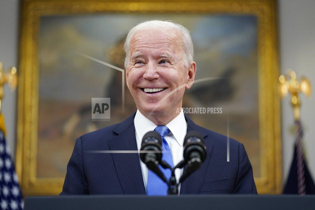 Evan Vucci President Joe Biden delivers remarks about the Colonial Pipeline hack, in the Roosevelt Room of the White House, Thursday, May 13, 2021, in Washington. (AP Photo/Evan Vucci)