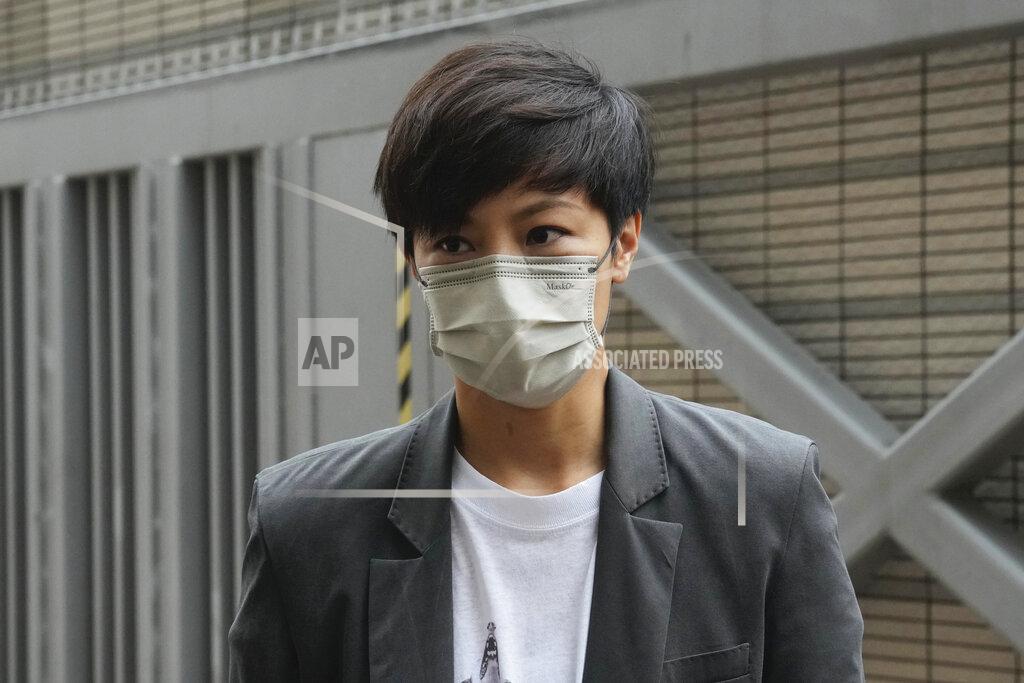 Kin Cheung Hong Kong singer Denise Ho arrives for an appearance at a court in Hong Kong as she is charged in relation to their past fundraising for activists, Tuesday, May 24, 2022. (AP Photo/Kin Cheung)