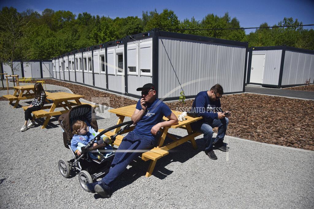 Modular town for refugees from the Russian military invasion of Ukraine in Lviv - 19 May 2022