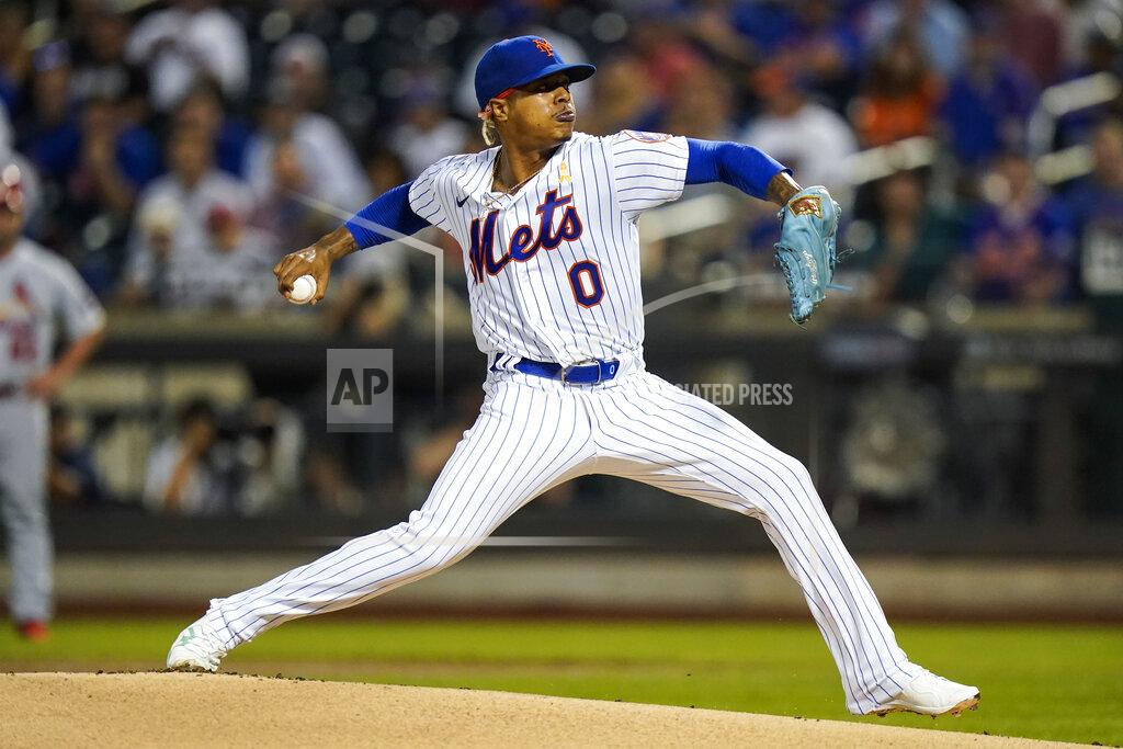 Frank Franklin Ii New York Mets' Marcus Stroman pitches during the first inning of the team's baseball game against the St. Louis Cardinals on Tuesday, Sept. 14, 2021, in New York. (AP Photo/Frank Franklin II)