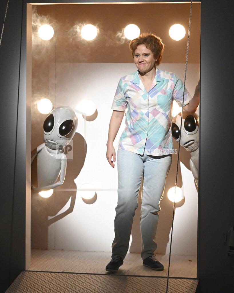 Will Heath This image released by NBC shows Kate McKinnon as Colleen Rafferty during the "Final Encounter" cold open on "Saturday Night Live" in New York on May 21, 2022. (Will Heath/NBC via AP)