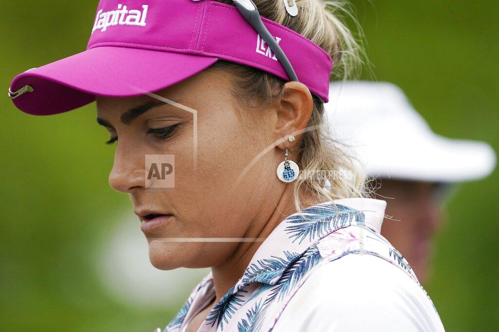 John Minchillo Lexi Thompson Prepares to tee off on the seventh hole during the third round of the LPGA Cognizant Founders Cup golf tournament, Saturday, May 14, 2022, at the Upper Montclair Country Club in Clifton, N.J. (AP Photo/John Minchillo)