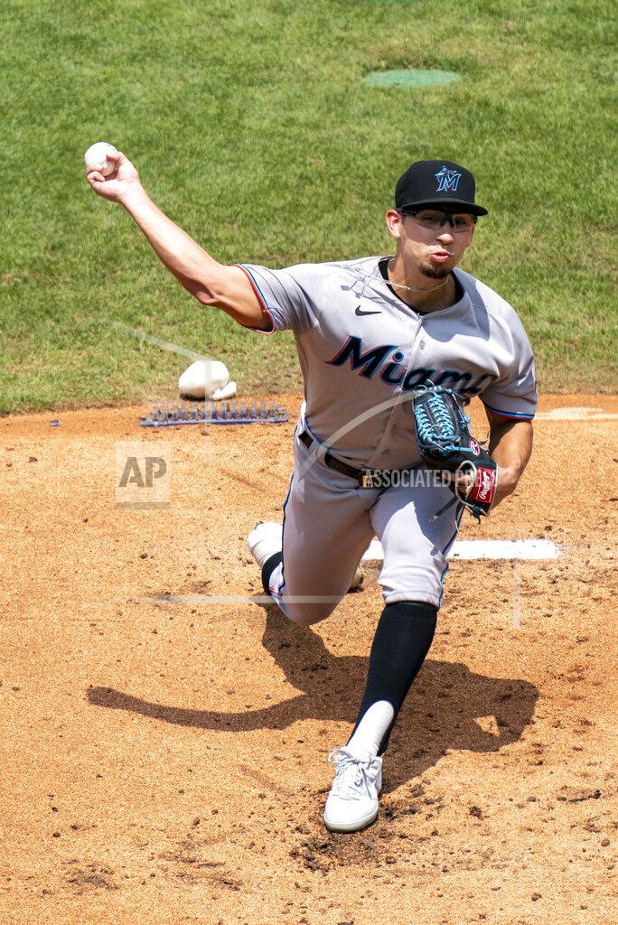 Chris Szagola Miami Marlins starting pitcher Robert Dugger throws during the first inning of a baseball game against the Philadelphia Phillies, Sunday, July 26, 2020, in Philadelphia. (AP Photo/Chris Szagola)