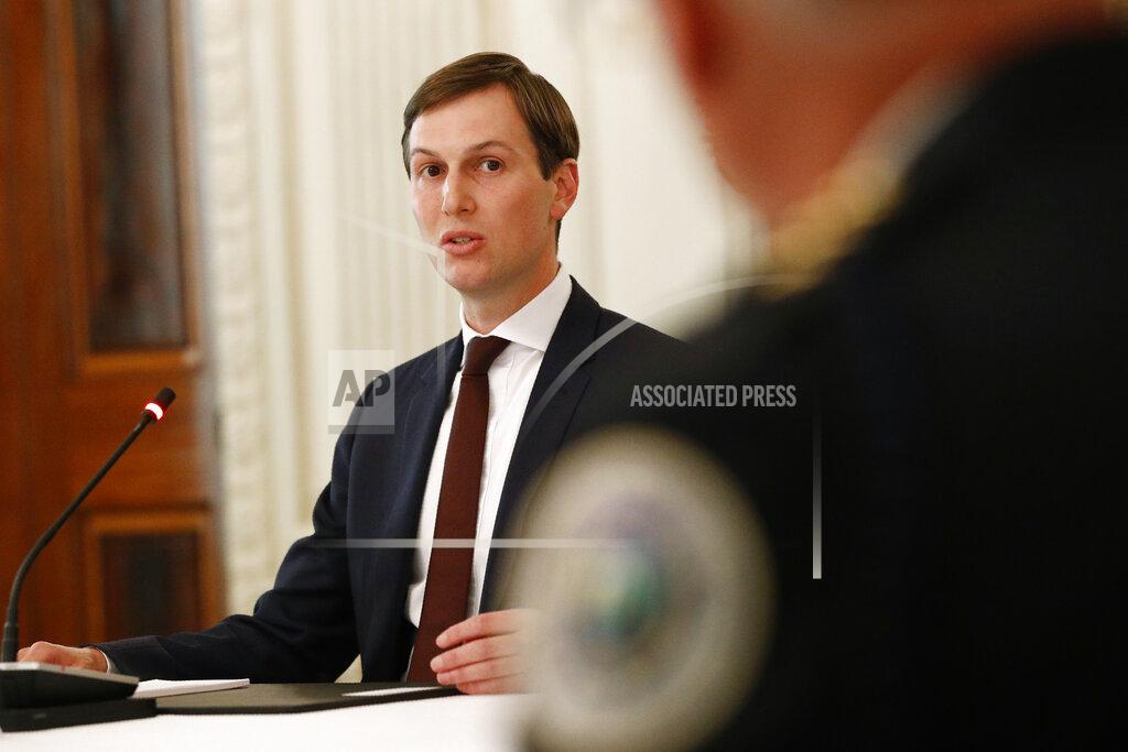 Patrick Semansky White House senior adviser Jared Kushner speaks during a roundtable discussion with President Donald Trump and law enforcement officials, Monday, June 8, 2020, in the State Dining Room of the White House in Washington. (AP Photo/Patrick Semansky)