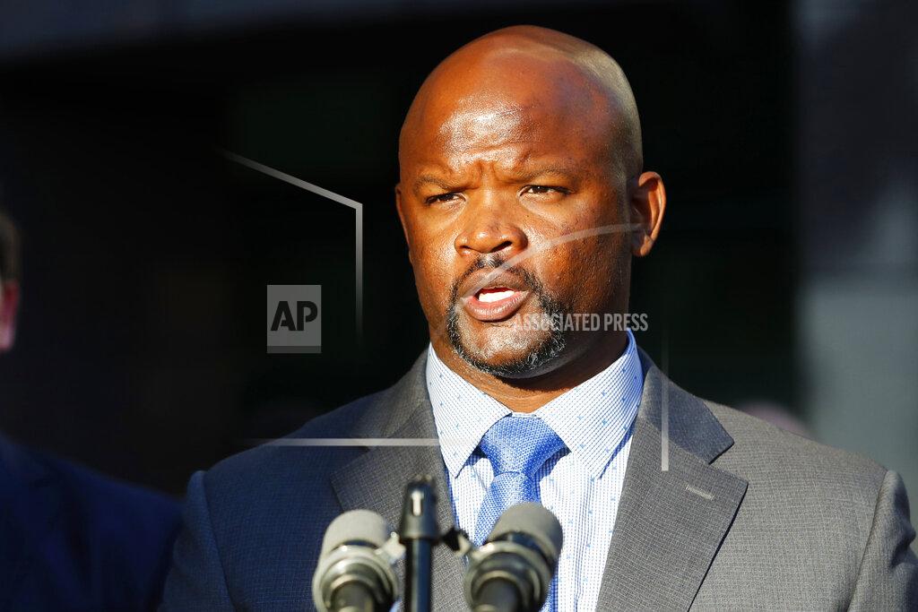Wilfredo Lee In this Jan. 11, 2019 photo acting sheriff Gregory Tony speaks at the Broward County Sheriff's Office Fort Lauderdale headquarters in Fort Lauderdale, Fla. Tony is running against former Sheriff Scott Israel in the upcoming Florida primary. (AP Photo/Wilfredo Lee, File)