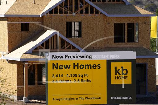 FILE - In this Feb. 2, 2021, file photo, a new home developed by KB Home is viewed in Simi Valley, Calif. Gov. Gavin Newsom on Thursday, Sept. 16, 2021, approved two measures to slice through local zoning ordinances as the most populous state struggles with soaring home prices, an affordable housing shortage and stubborn homelessness. He signed the most prominent legislation despite nearly 250 cities objecting that it will, by design, undermine local planning and control. (AP Photo/Mark J. Terrill, File)