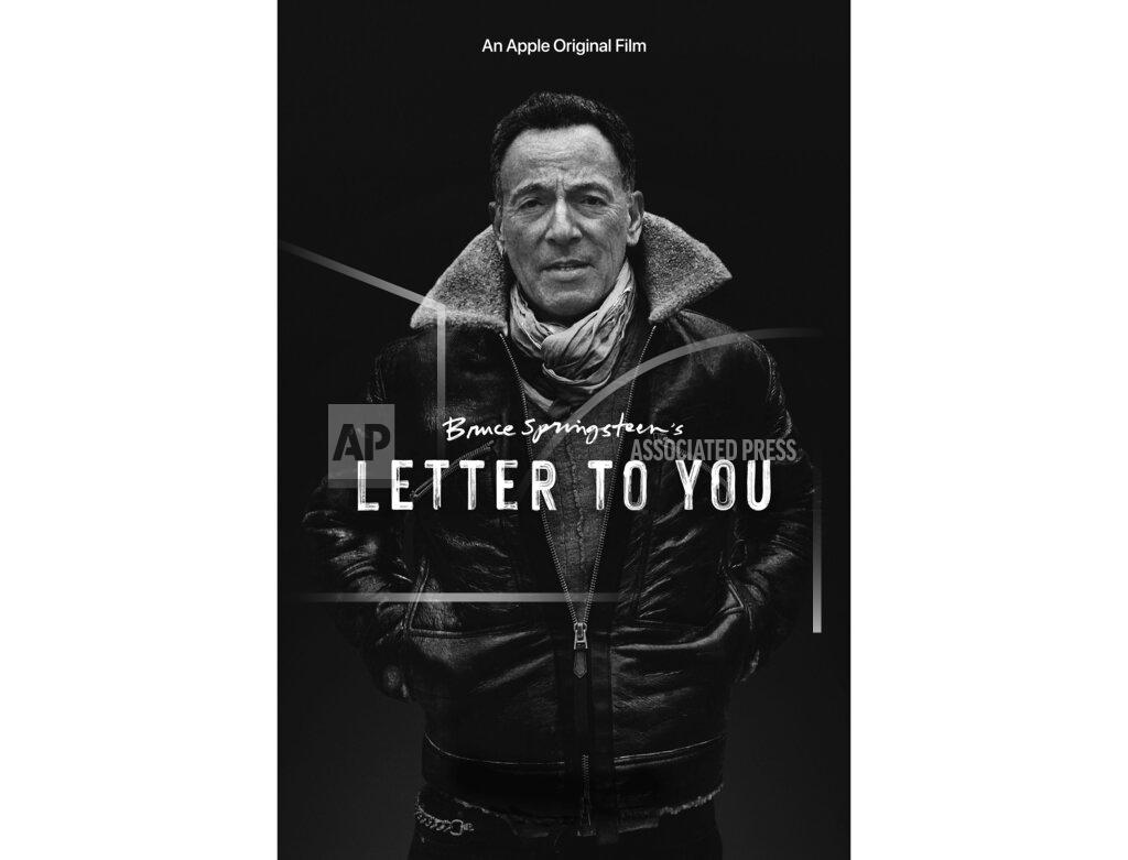Uncredited This image released by Apple shows key art for the documentary “Bruce Springsteen’s Letter To You," premiering on Oct. 23, the same day the album "Letter To You" releases. (Apple via AP)