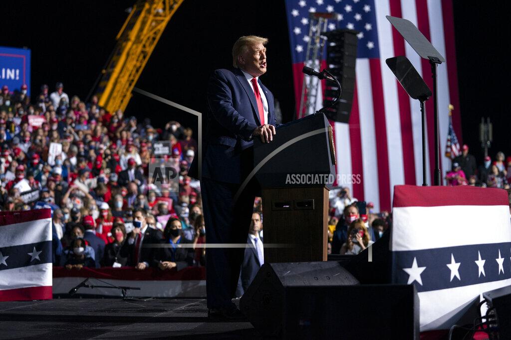 Evan Vucci President Donald Trump speaks at a campaign rally, Friday, Sept. 25, 2020, in Newport News, Va. (AP Photo/Evan Vucci)