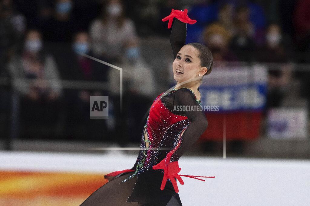 Raul Mee Russia's Kamila Valieva performs during the women's free skating competition of the ISU European Figure Skating Championships in Tallinn, Estonia, Saturday, Jan. 15, 2022. (AP Photo/Raul Mee)