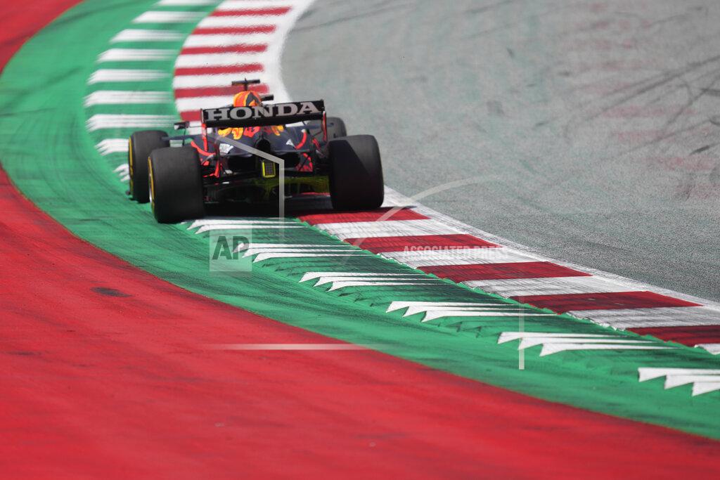 Darko Vojinovic Red Bull driver Max Verstappen of the Netherlands steers his car during the first practice at the Red Bull Ring racetrack in Spielberg, Austria, Friday, June 25, 2021. The Styrian Formula One Grand Prix will be held on Sunday, June 27, 2021. (AP Photo/Darko Vojinovic)