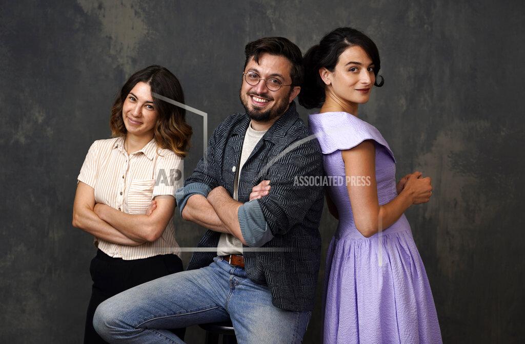 Chris Pizzello Animation director Kirsten Lepore, left, director/co-writer Dean Fleischer-Camp, center, and voice actor/co-writer Jenny Slate pose for a portrait at the Four Seasons Hotel in Los Angeles to promote their film "Marcel the Shell with Shoes On," on June 21, 2022. The film opens on Friday. (AP Photo/Chris Pizzello)
