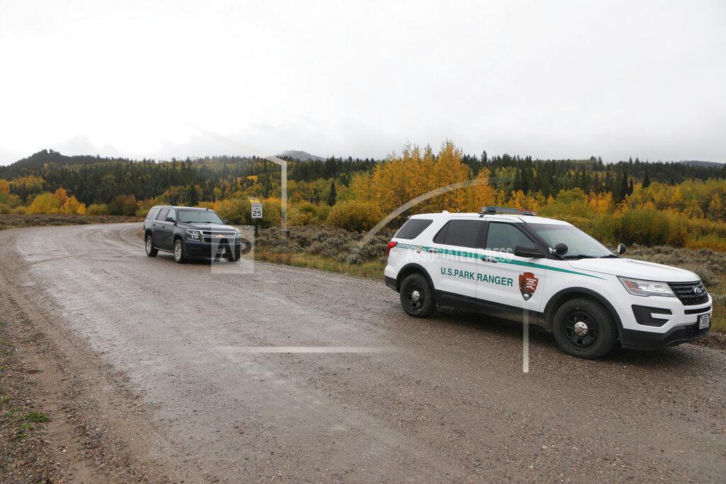 Amber Baesler A U.S. Park Ranger vehicle drives in the Spread Creek area in the Bridger-Teton National Forest, just east of Grand Teton National Park off U.S. Highway 89, Sunday, Sept. 19, 2021, in Wyoming. Authorities say they have found a body believed to be Gabrielle “Gabby” Petito, who went missing on a trip with her boyfriend. (AP Photo/Amber Baesler)