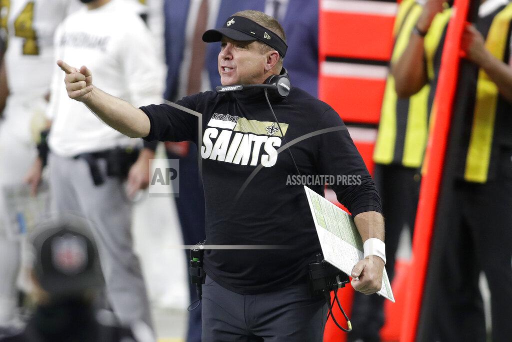 Isaac Brekken FILE - In this Monday, Sept. 21, 2020 file photo, New Orleans Saints head coach Sean Payton reacts during the first half of an NFL football game against the Las Vegas Raiders in Las Vegas. Saints coach Sean Payton says Michael Thomas' ankle surgery should have been performed earlier than in June and apparently will force the Saints to play some games without the star receiver. But Payton is declining to assign blame for delays in Thomas' return to the field. Payton spoke Wednesday July 28, 2021 during his traditional interview session on the eve of the first practice of training camp. (AP Photo/Isaac Brekken, File)