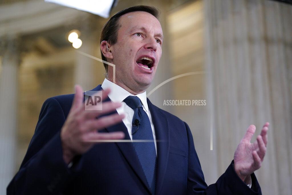 J. Scott Applewhite Sen. Chris Murphy, D-Ct., speaks during a morning television interview, Wednesday, May 25, 2022 on Capitol Hill in Washington. Murphy took to the Senate floor Tuesday and demanded that lawmakers accomplish what they failed to do after 20 children, mostly 6 or 7 years old, and six educators in Newtown, Connecticut died on Dec. 14, 2012. (AP Photo/J. Scott Applewhite)