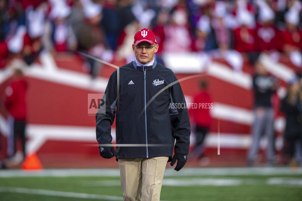 Doug Mcschooler Indiana head coach Tom Allen watches as the team warms up on the field before an NCAA college football game against Northwestern, Saturday, Nov. 2, 2019, in Bloomington, Ind. Indiana won 34-3. (AP Photo/Doug McSchooler)