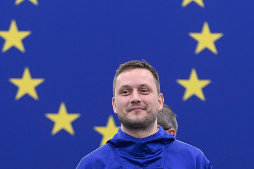 Prime Minister of Greenland Jens-Frederik Nielsen arrive to deliver a speech Wednesday, Oct. 8, 2025 at the European Parliament in Strasbourg, eastern France. (AP Photo/Pascal Bastien) Prime Minister of Greenland Jens-Frederik Nielsen arrive to deliver a speech Wednesday, Oct. 8, 2025 at the European Parliament in Strasbourg, eastern France. (AP Photo/Pascal Bastien)