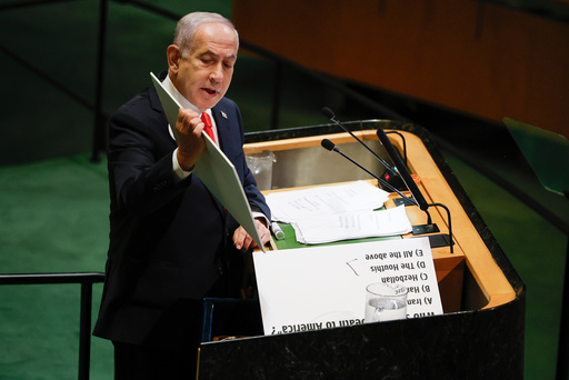 Israeli Prime Minister Benjamin Netanyahu speaks during the 80th session of the United Nations General Assembly, Friday, Sept. 26, 2025, at U.N. headquarters. (AP Photo/Stefan Jeremiah) Israeli Prime Minister Benjamin Netanyahu speaks during the 80th session of the United Nations General Assembly, Friday, Sept. 26, 2025, at U.N. headquarters. (AP Photo/Stefan Jeremiah)