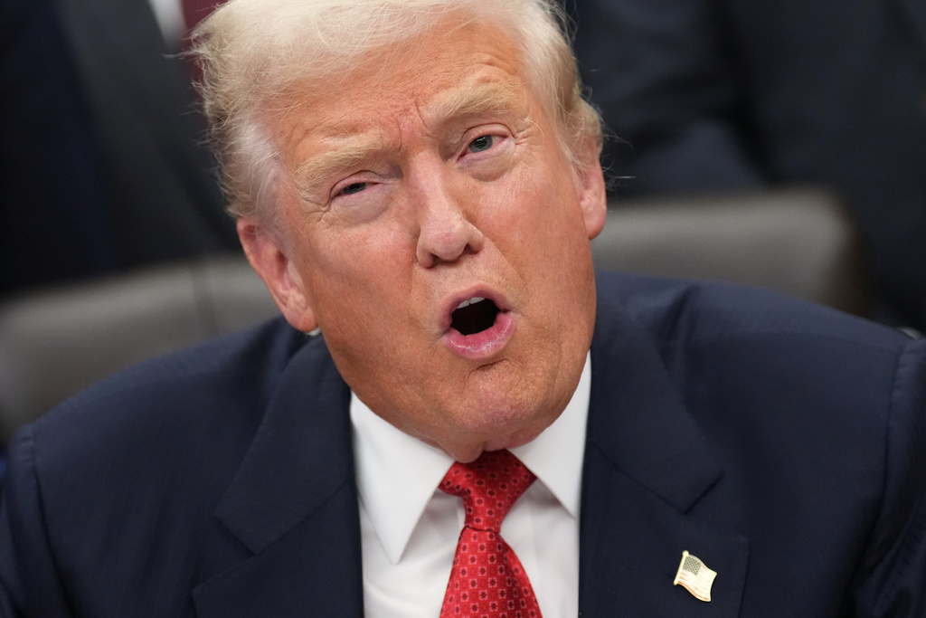 President Donald Trump speaks before signing the funding bill to reopen the government, in the Oval Office of the White House, Wednesday, Nov. 12, 2025, in Washington. (AP Photo/Jacquelyn Martin)