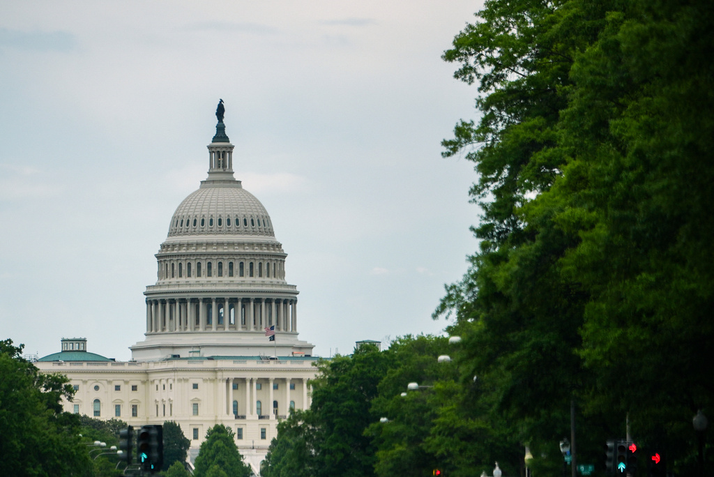 The U.S. Capitol is seen from Pennsylvania Avenue, Wednesday, May 13, 2026, in Washington. (AP Photo/Julia Demaree Nikhinson)