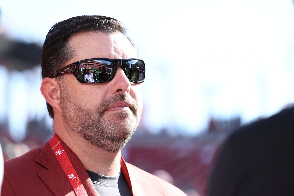 FILE - San Francisco 49ers owner Jed York stands on the sideline before a preseason NFL football game between the San Francisco 49ers and the Denver Broncos, Aug. 9, 2025, in Santa Clara, Calif. (AP Photo/Kelley L Cox, File)