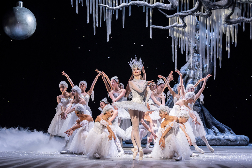 This image released by PBS shows English National Ballet dancers in “Great Performances: Nutcracker from English National Ballet." (Johan Persson/PBS via AP)