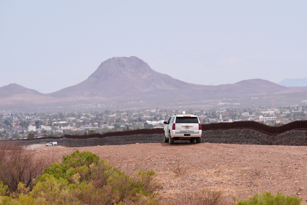 FILE - The U.S. Border Patrol keeps watch along the US-Mexico border Thursday, April 3, 2025, in Douglas, Ariz. (AP Photo/Ross D. Franklin,File)