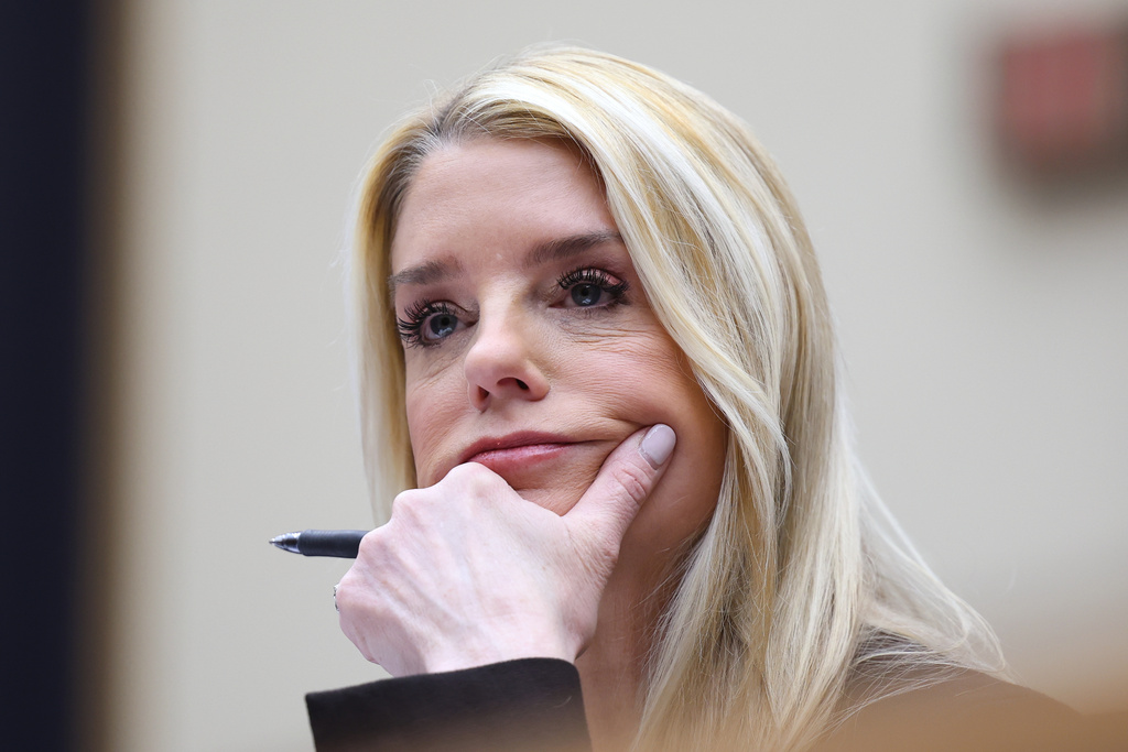 FILE - Attorney General Pam Bondi listens as she testifies before a House Judiciary Committee oversight hearing on Capitol Hill in Washington, Feb. 11, 2026, in Washington. (AP Photo/Tom Brenner, file)