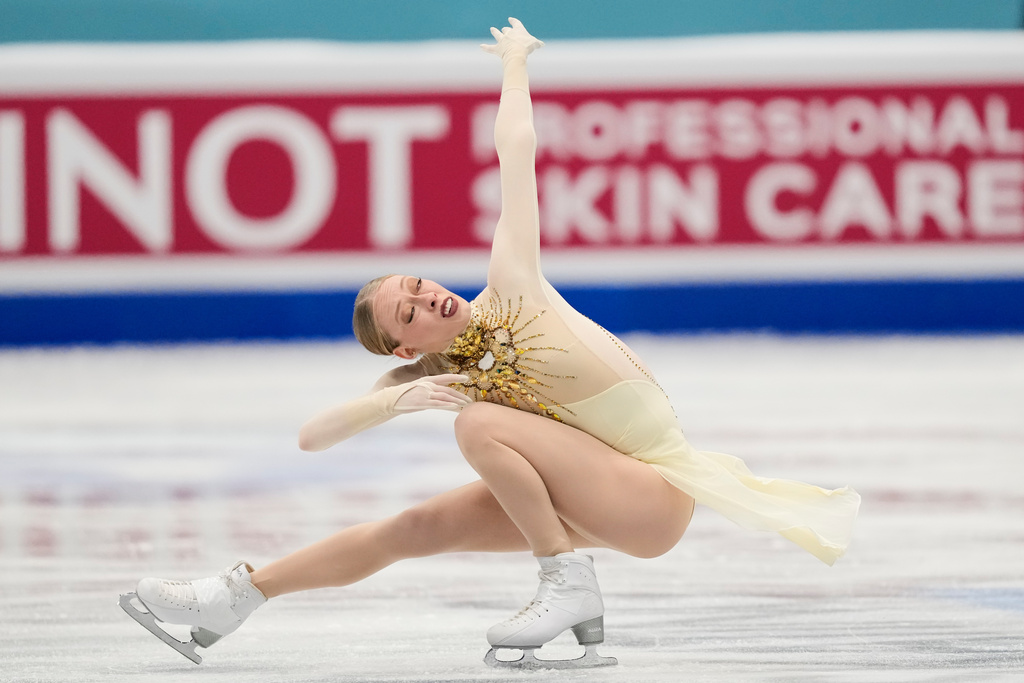 Bradie Tennell of the United States competes in the Women Free Skating of the ISU Four Continents Figure Skating Championships in Beijing, China, Friday, Jan. 23, 2026. (AP Photo/Vincent Thian)
