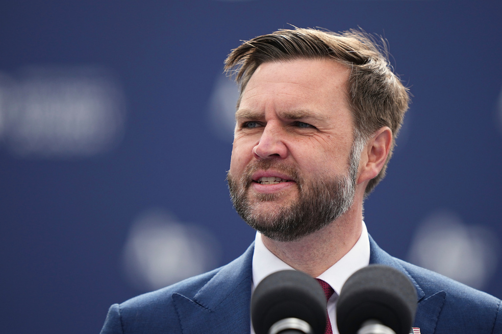 Vice President JD Vance speaks during the United States Air Force Academy Graduation Ceremony at Falcon Stadium, Thursday, May 28, 2026, at the United States Air Force Academy in Colorado Springs, Colo. (AP Photo/Matt Rourke, Pool)