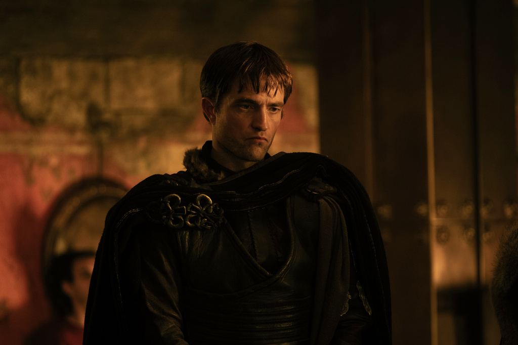 This image released by Universal Pictures shows Robert Pattinson as Antinous, in a scene from "The Odyssey." (Melinda Sue Gordon/Universal Pictures via AP)
