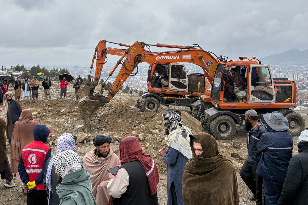 Bulldozers dig graves for victims of a Monday airstrike on a drug rehabilitation hospital in Kabul, Afghanistan, Wednesday, March 18, 2026. (AP Photo/Siddiqullah Alizai)