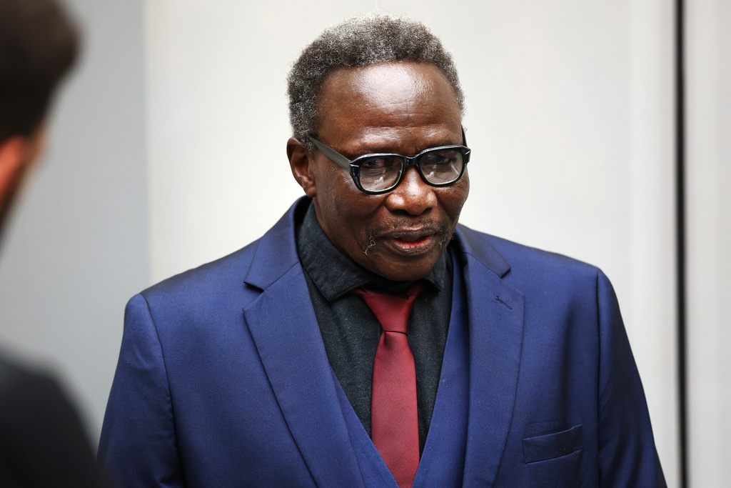 Ali Muhammad Ali Abd-Al-Rahman attends a hearing at the International Criminal Court (ICC) in The Hague, Netherlands, Monday, Oct. 6, 2025. (Piroschka van de Wouw/Pool Photo via AP)