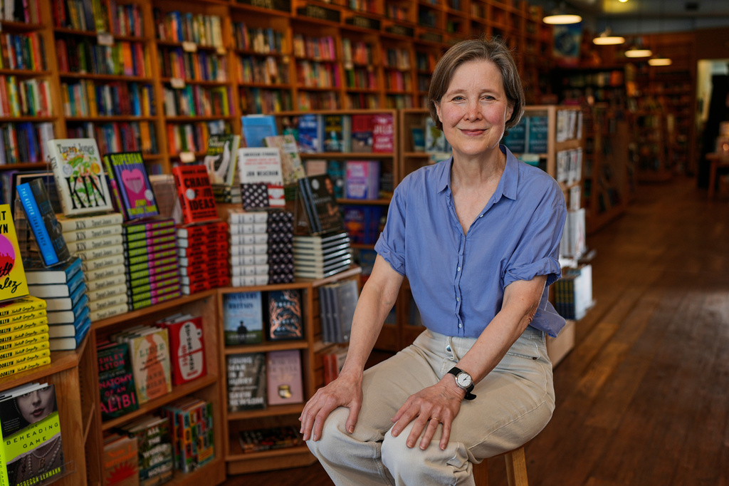Author Ann Patchett poses for a portrait at her bookstore in Nashville, Tenn., on April 22, 2026. (AP Photo/George Walker IV)