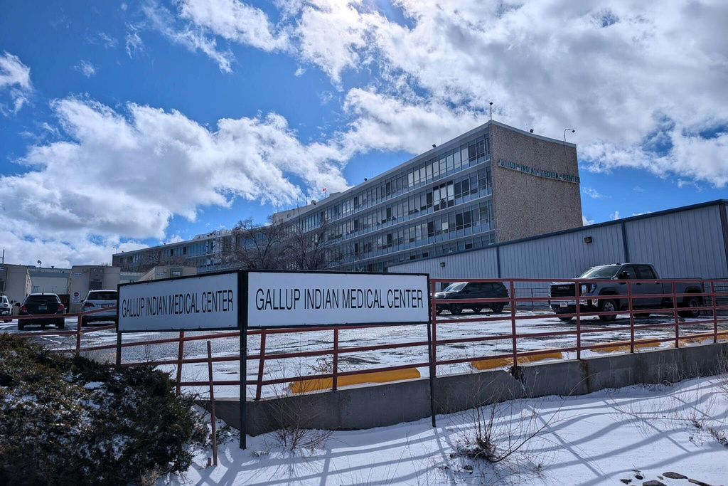 Gallup Indian Medical Center, a hospital run by the federal Indian Health Service, is shown, Friday, Feb. 20, 2026, in Gallup, N.M. (AP Photo/Maya Bernadett-Peters)