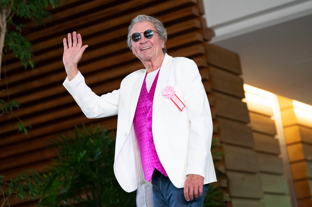 Ian Gillanat, a member of British rock band Deep Purple leaves after a meeting with Japan's Prime Minister Sanae Takaichi at the Prime Minister's Office in Tokyo, Friday, April 10, 2026. (Yuichi Yamazaki/Pool Photo via AP)
