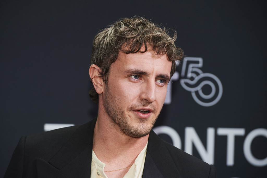 Actor Paul Mescal is photographed on the red carpet for the film "Hamnet" during the Toronto International Film Festival in Toronto, on Sunday, Sept. 7, 2025. (Sammy Kogan/The Canadian Press via AP)