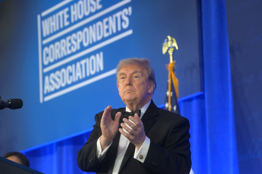 President Donald Trump speaks at the White House Correspondents' Association dinner at the Waldorf Astoria Washington DC, Friday, July 24, 2026, in Washington. (AP Photo/Rod Lamkey, Jr.)