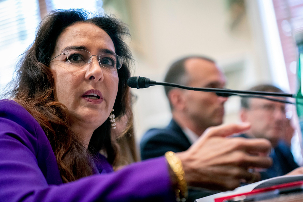 FILE - Former Trump campaign lawyer Harmeet Dhillon appears at a House Committee on House Administration hearing on "American Confidence in Elections: Protecting Political Speech" on Capitol Hill in Washington, May 11, 2023. (AP Photo/Andrew Harnik, file)
