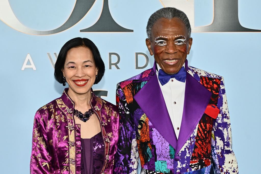 Lia Chang, left, and André De Shields arrive at the 79th Tony Awards on Sunday, June 7, 2026, at Radio City Music Hall in New York. (Photo by Evan Agostini/Invision/AP)
