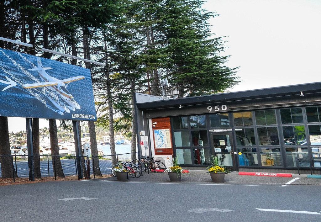 The Kenmore Air office at Seattle's Lake Union on Thursday, July, 23, 2026. (Dean Rutz/The Seattle Times via AP)