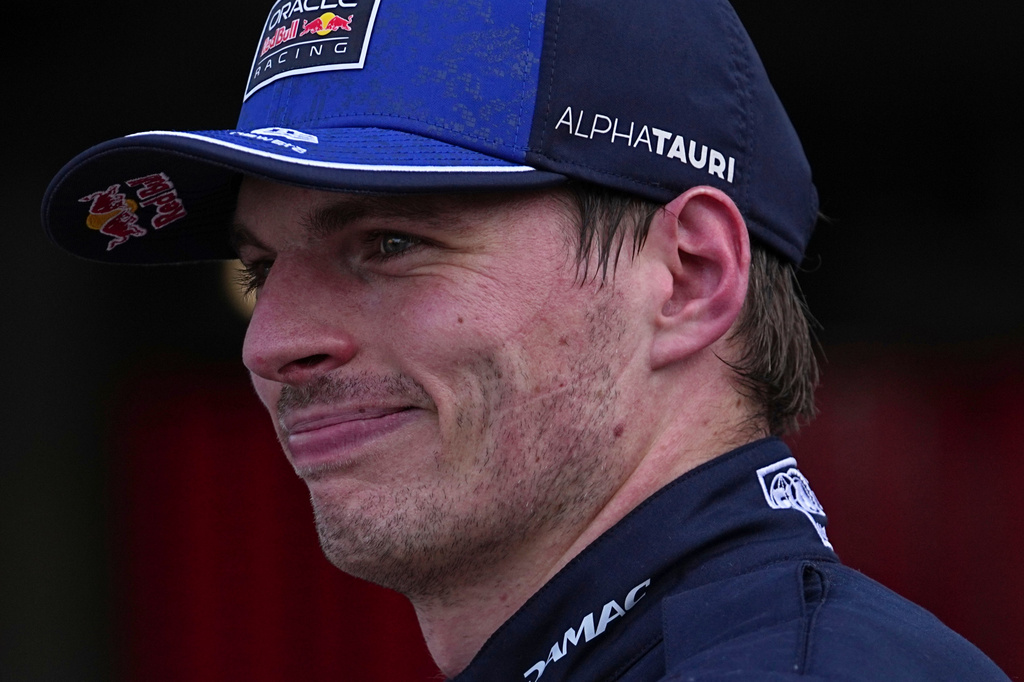 Red Bull driver Max Verstappen of the Netherlands smiles after the qualifying session for the Monaco F1 Grand Prix, at the Monaco racetrack, Saturday, June 6, 2026. (AP Photo/Fatima Shbair)