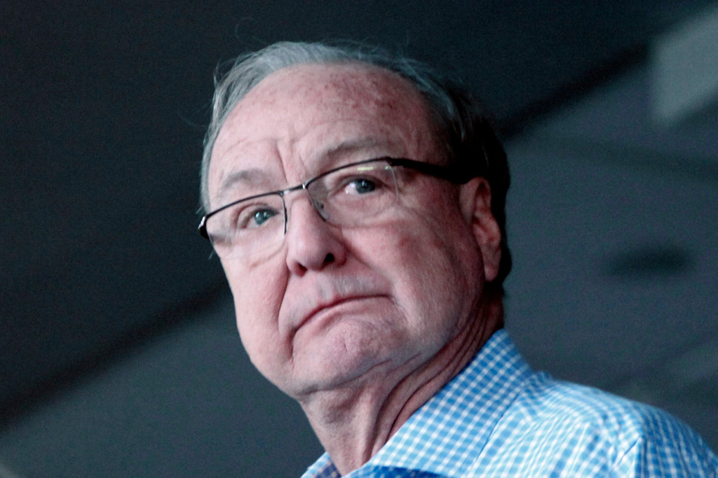 FILE - Tom Hicks, the former owner of the Texas Rangers and Dallas Stars during an NHL hockey game in Dallas, Saturday, Oct. 29, 2011. (AP Photo/LM Otero, File)