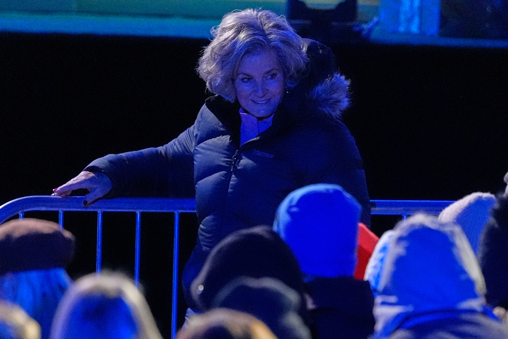 White House chief of staff Susie Wiles arrives before the lighting of the National Christmas Tree, Thursday, Dec. 4, 2025, in Washington. (AP Photo/Julia Demaree Nikhinson)